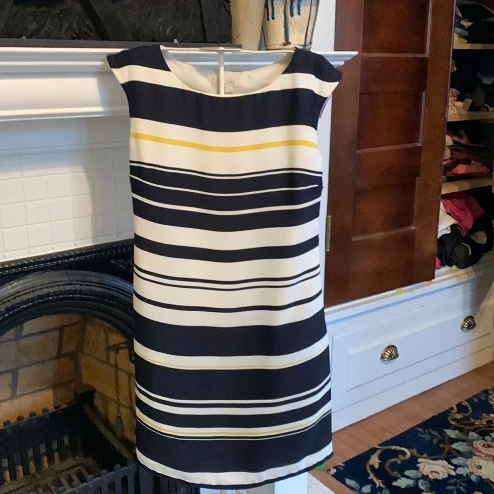 Loft striped sheath‎ dress. Worn once. Retail 129